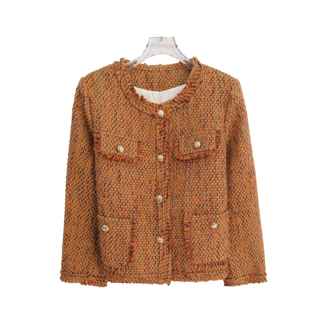 冬季时尚小香风名媛高级感单排扣羽绒外套U50