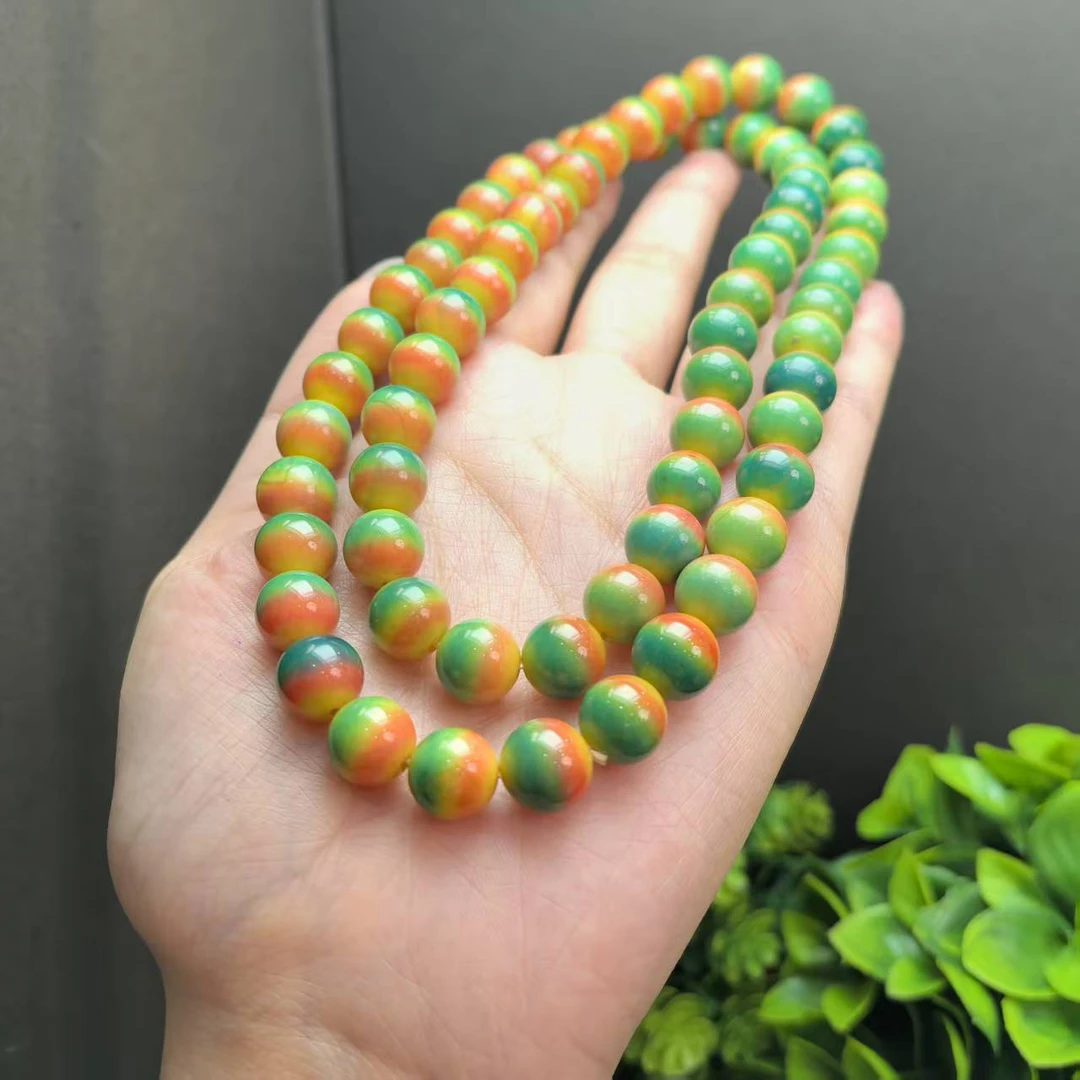 S7145【百百福珠宝】七彩灵碧玛瑙项链