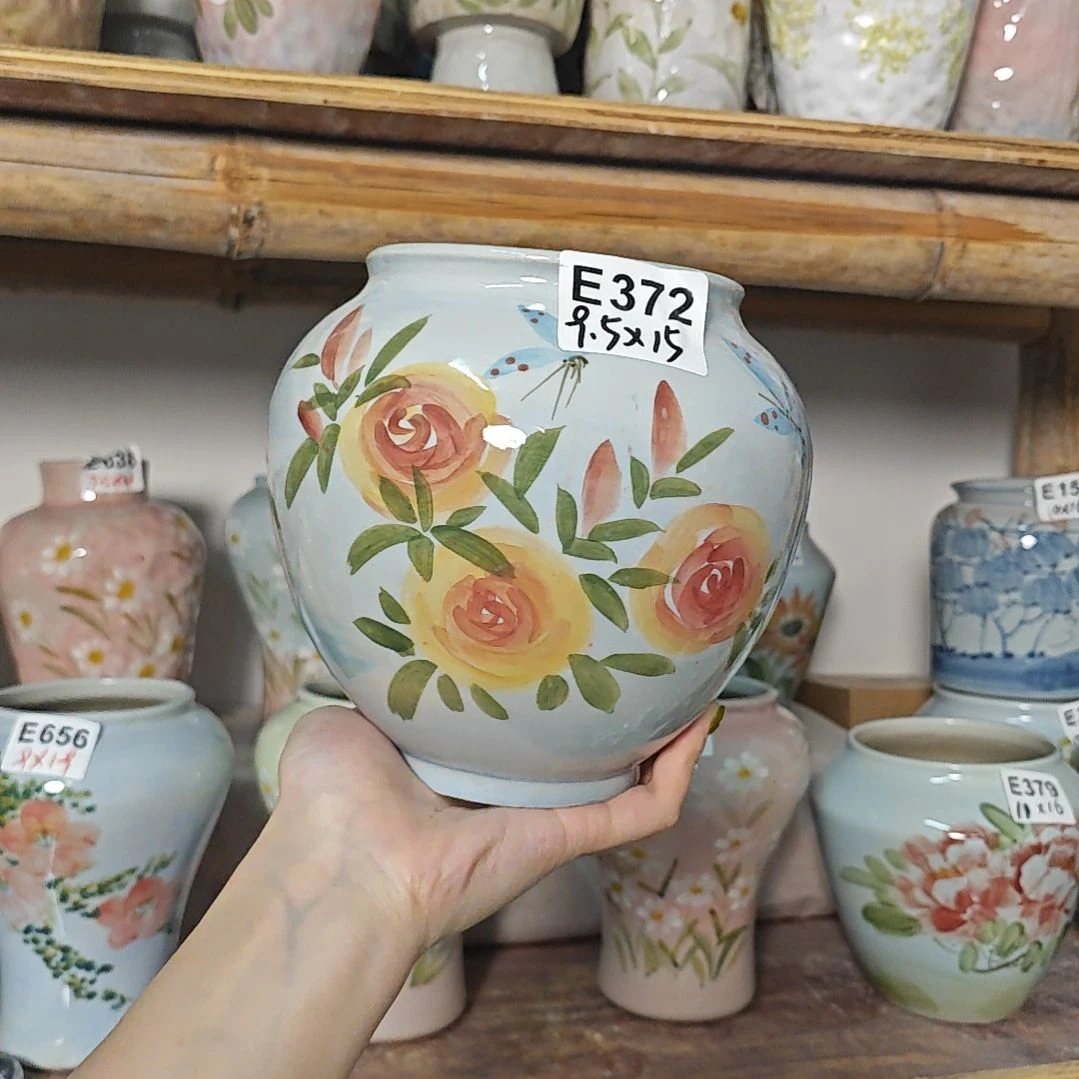 微瑕 介意勿拍 有孔 景德镇花盆E372