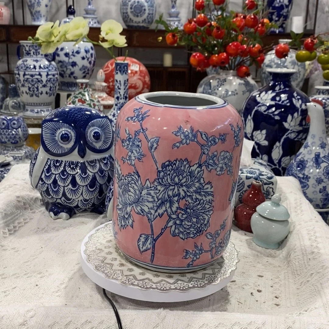 【闪购商品】摆件粉色直筒花瓶……高度20