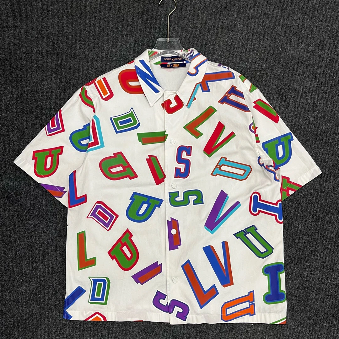 99新 LouisVuitton/路易威登 NBA联名字母短袖/尺码XL/6477