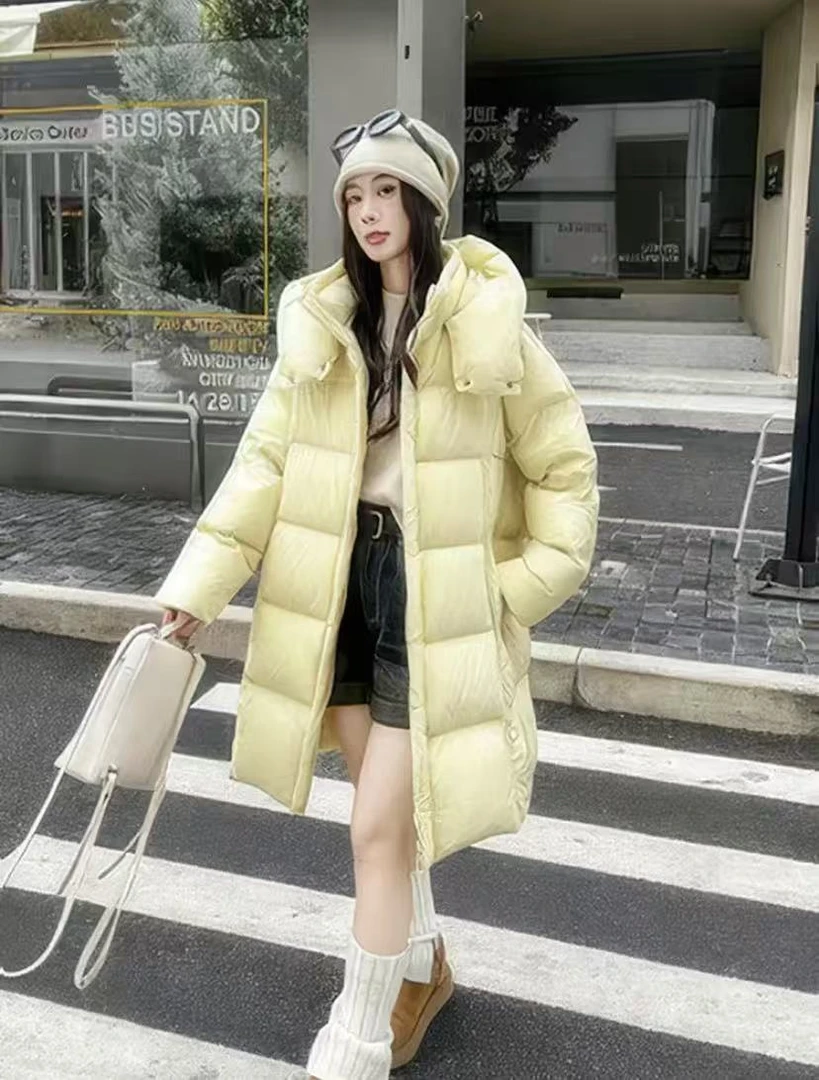 长款保暖女连帽新中式宽松冬季短款中长款羽绒服