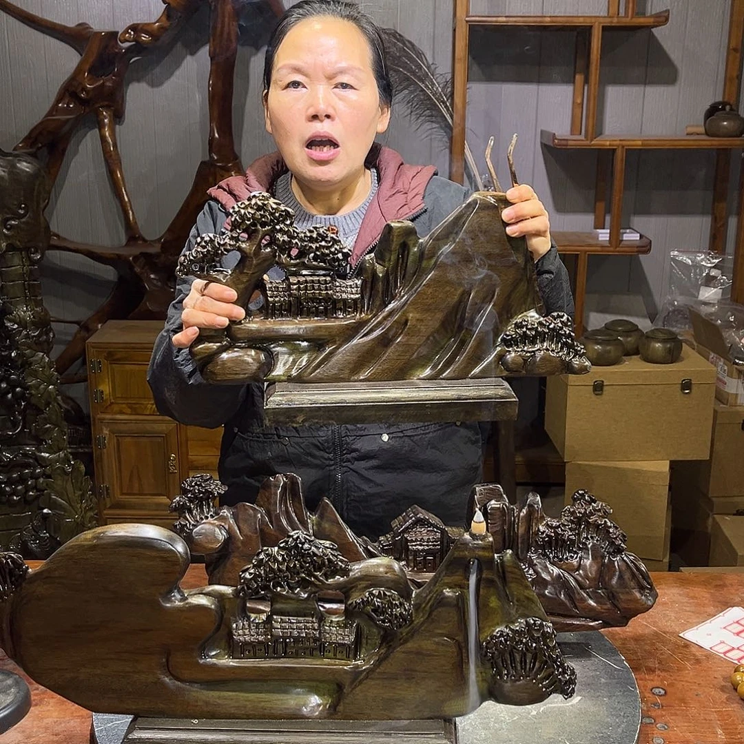 金丝楠阴沉木山水随机发一单