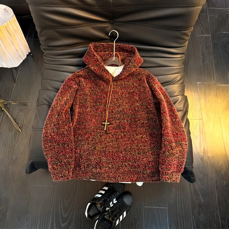 cleanfit毛绒针织连帽卫衣男女款秋冬重磅高级感外套美式复古上衣