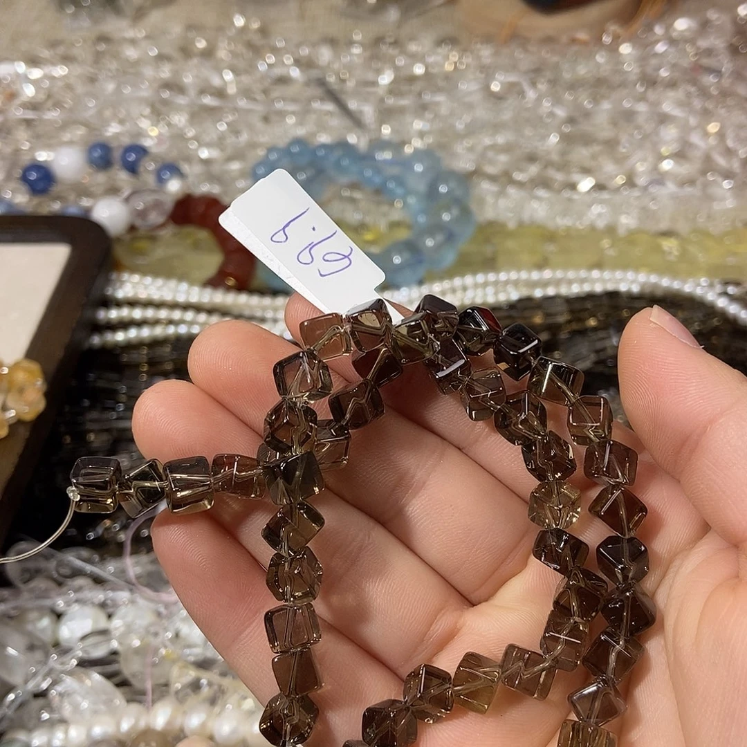 紫晶珠宝半成品银S925镶嵌净体茶晶卡6