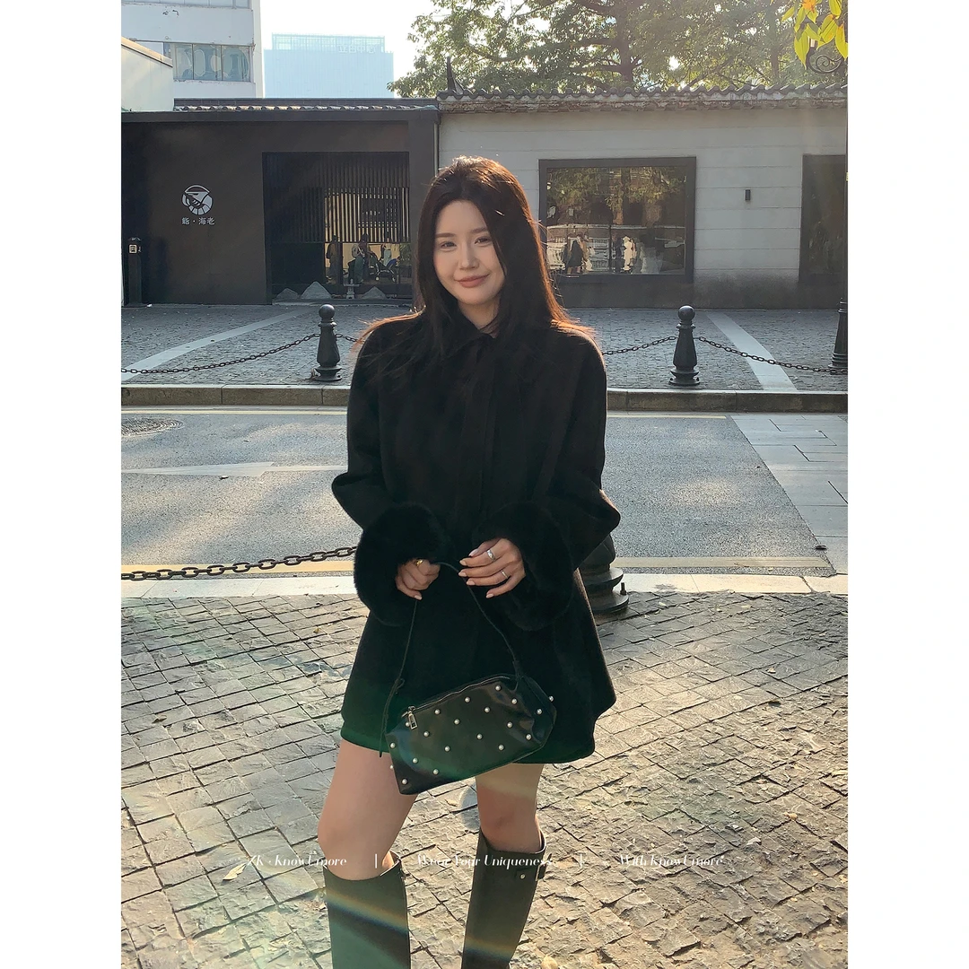 知葵微胖定制【温莎千金】双面呢大衣冬千金风毛呢外套12244MN2758