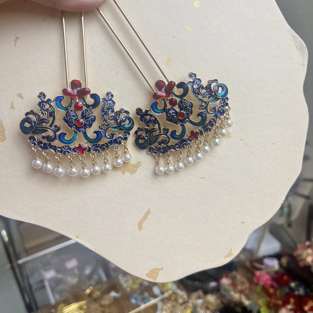 明制宋制唐风汉服发梳后压小发冠古风掩鬓古典新中式发簪古装饰品