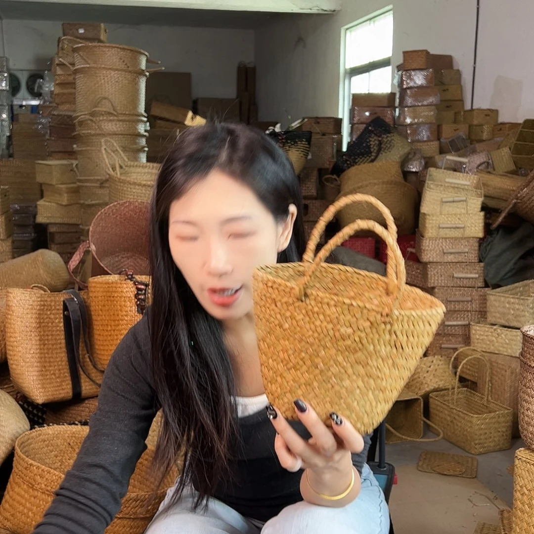 草编草编包/草编收纳盒带瑕疵