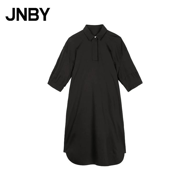 【奥莱特卖】JNBY/江南布衣夏季连衣裙衬衫式宽松五分袖女5M5G41330