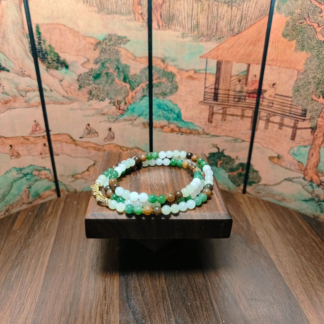 N和田玉多宝圆珠项链1789