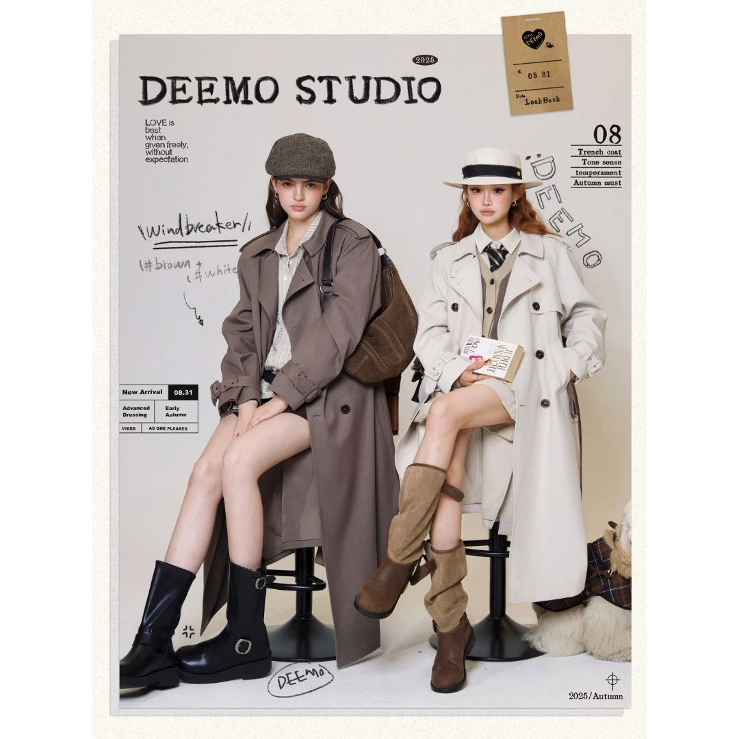 DEEMO“典藏系列”秋日bi入小个子定制英伦腔调感气质风衣 WZ3337-1