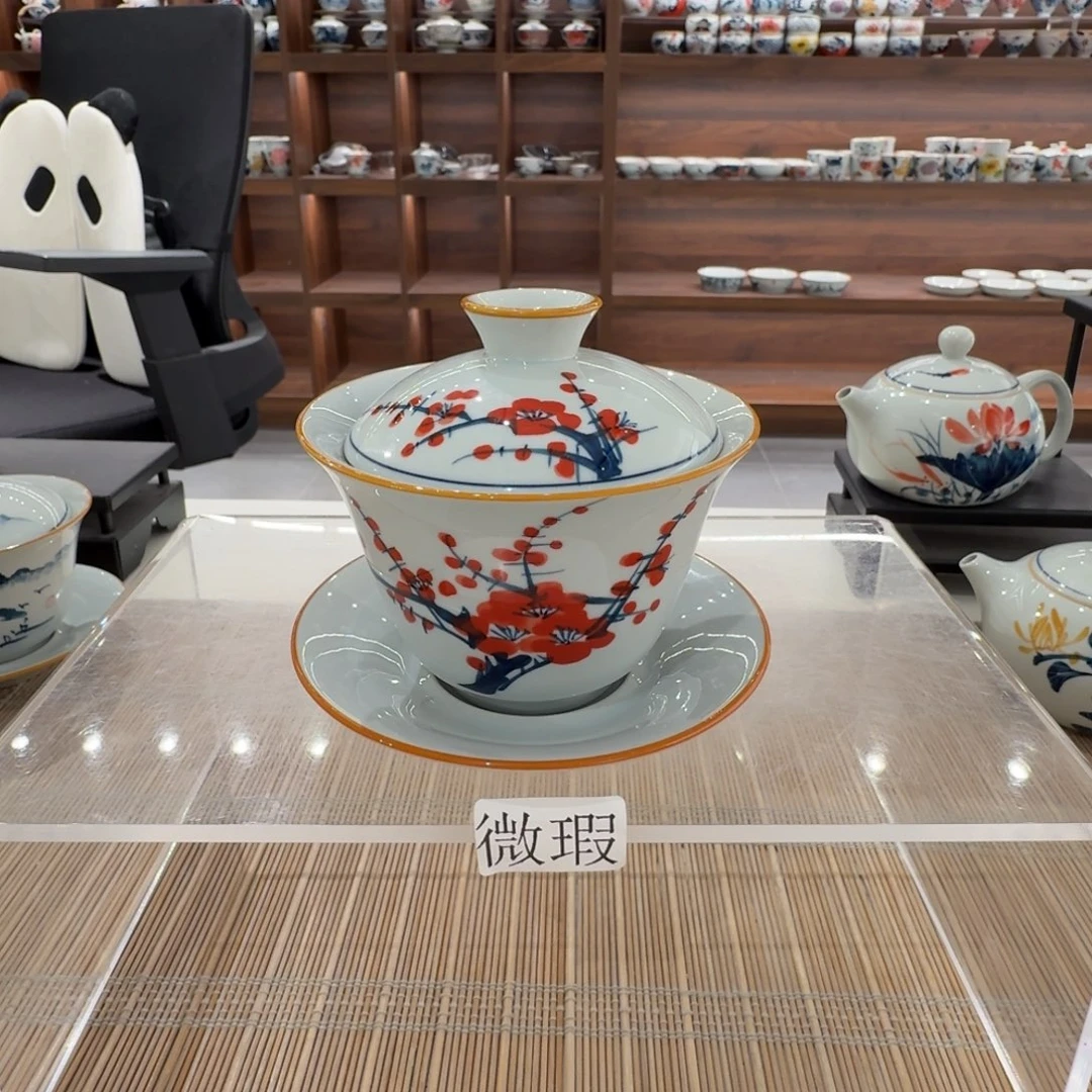 釉下彩纯手绘微瑕