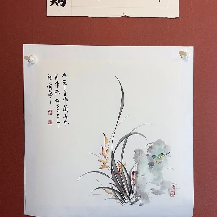 国画听兰老师花鸟