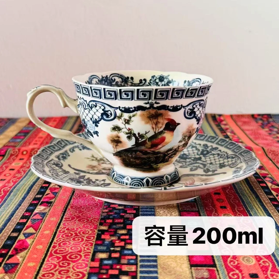 欧洲名画 cz 青花小鸟系列 咖啡杯