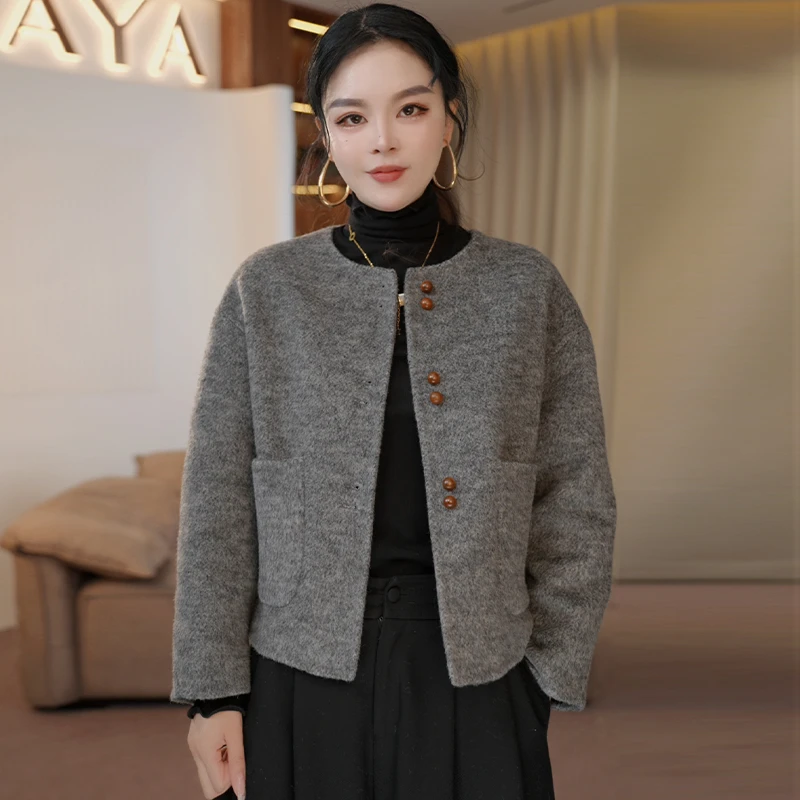 2025年新款外套女羊毛新款双面呢外套时尚高端洋气