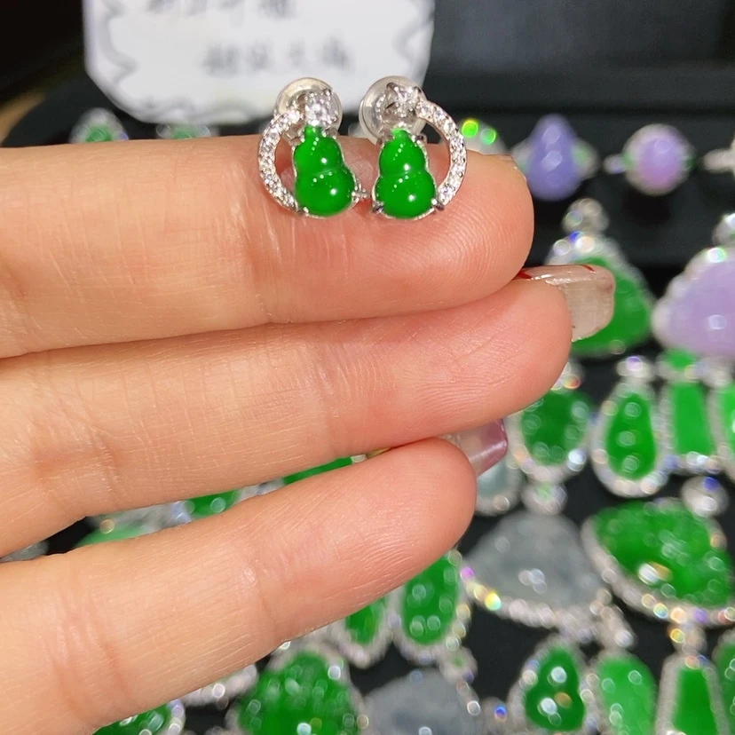 【闪购商品】翡翠耳饰未镶嵌天然翡翠