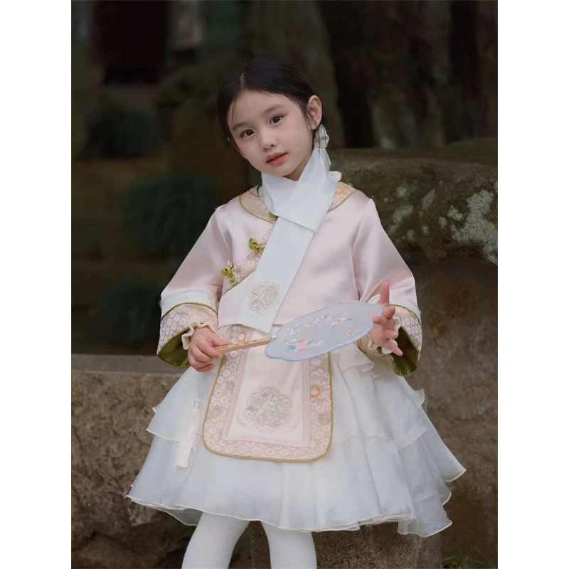 【延边千金】XYAL·25冬~女童衣服年服套装Y822036579（童装汉服）粉色