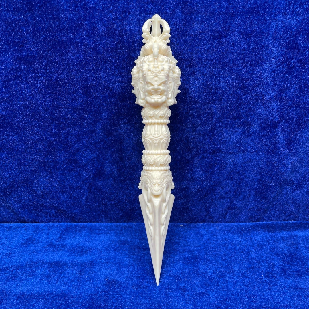 猛犸牙降魔棒金刚杵家居摆件送礼礼盒＋底座