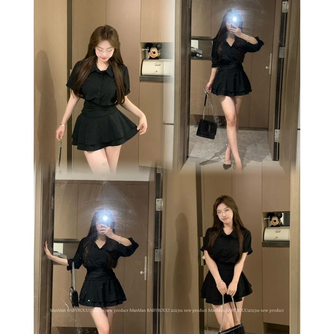 温与柔蔓蔓【春日晨光】百搭休闲气质温柔显瘦连衣裙加短裤