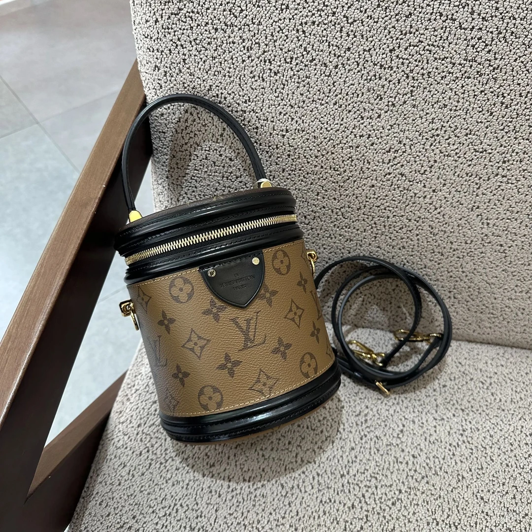 99新 LouisVuitton/路易威登 LV Cannes老花圆桶发财桶 US56831