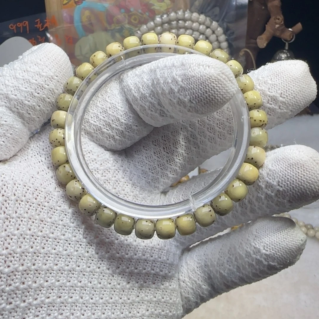 三***️星月菩提手串76玉化数星星单圈