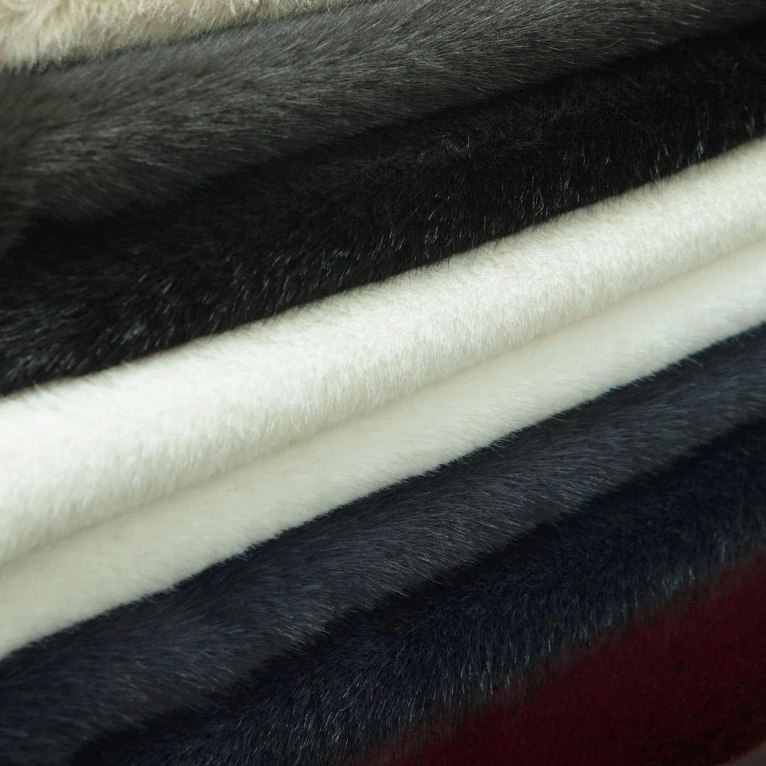DIY加密高仿水貂皮毛一体双色手工布料