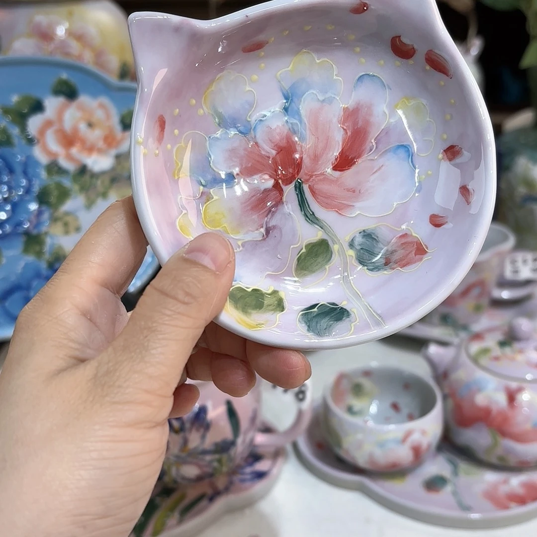 景德镇手绘高温釉下彩陶瓷茶具