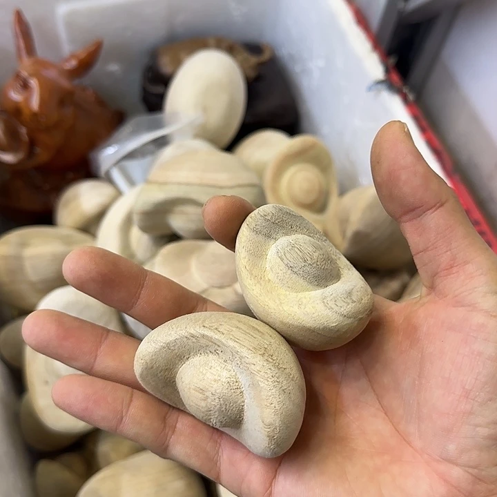 木香樟木6元宝一对