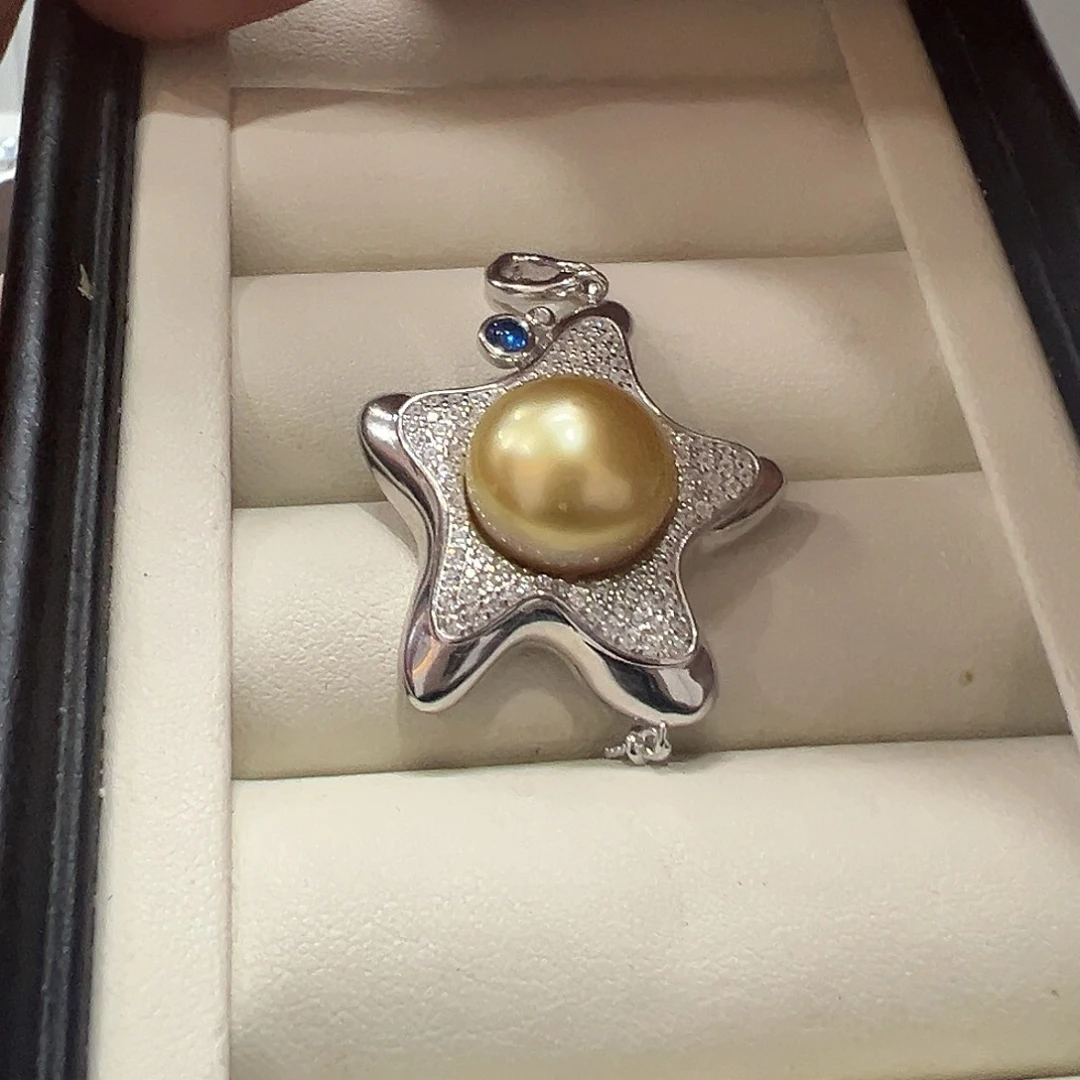 海水珍珠吊坠(不含链)银S925镶嵌