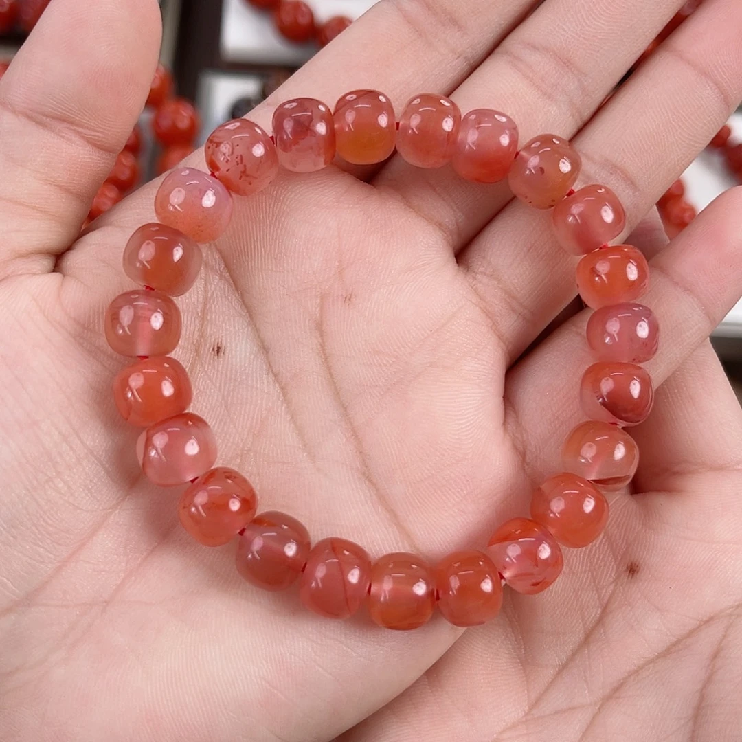 南红玛瑙未镶嵌九口冰飘老型单圈9mm