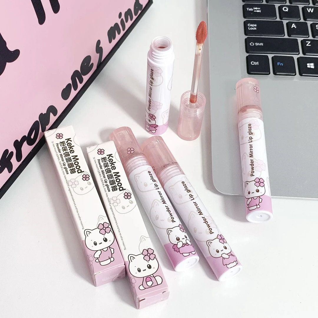 买一送二！粉咪镜面亮色唇釉水光滋润保湿护唇清透淡化唇纹不沾杯