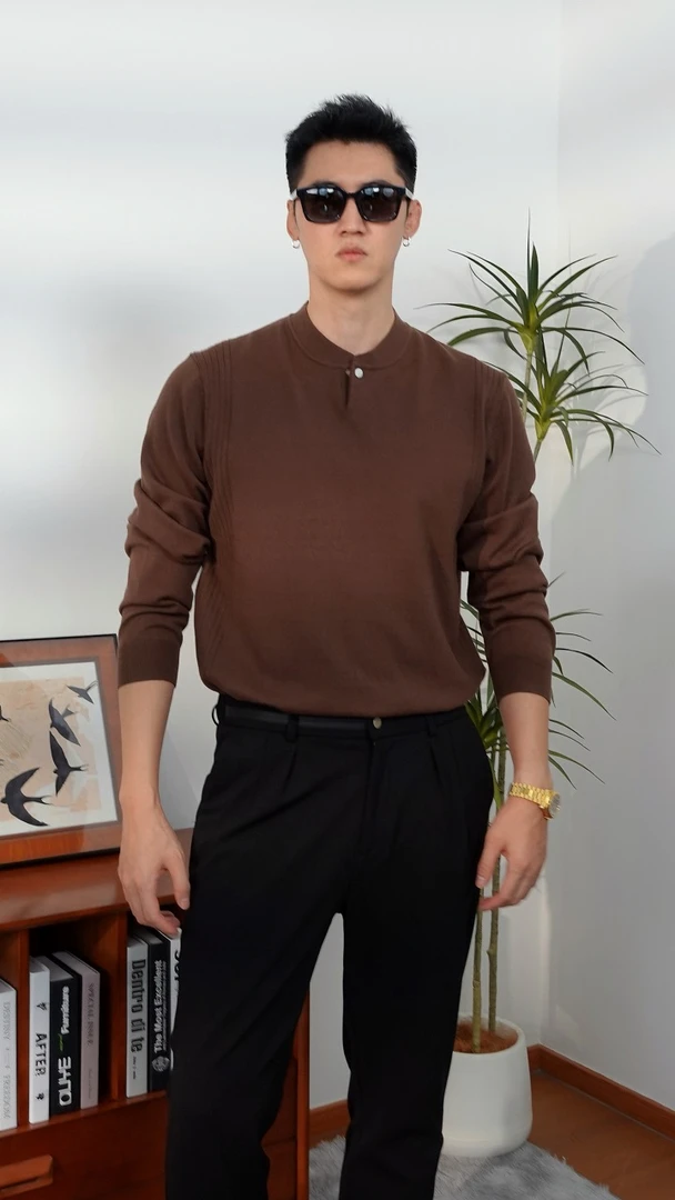 丁先森-轻奢亨利领秋冬针织毛衣毛衫时尚百搭款