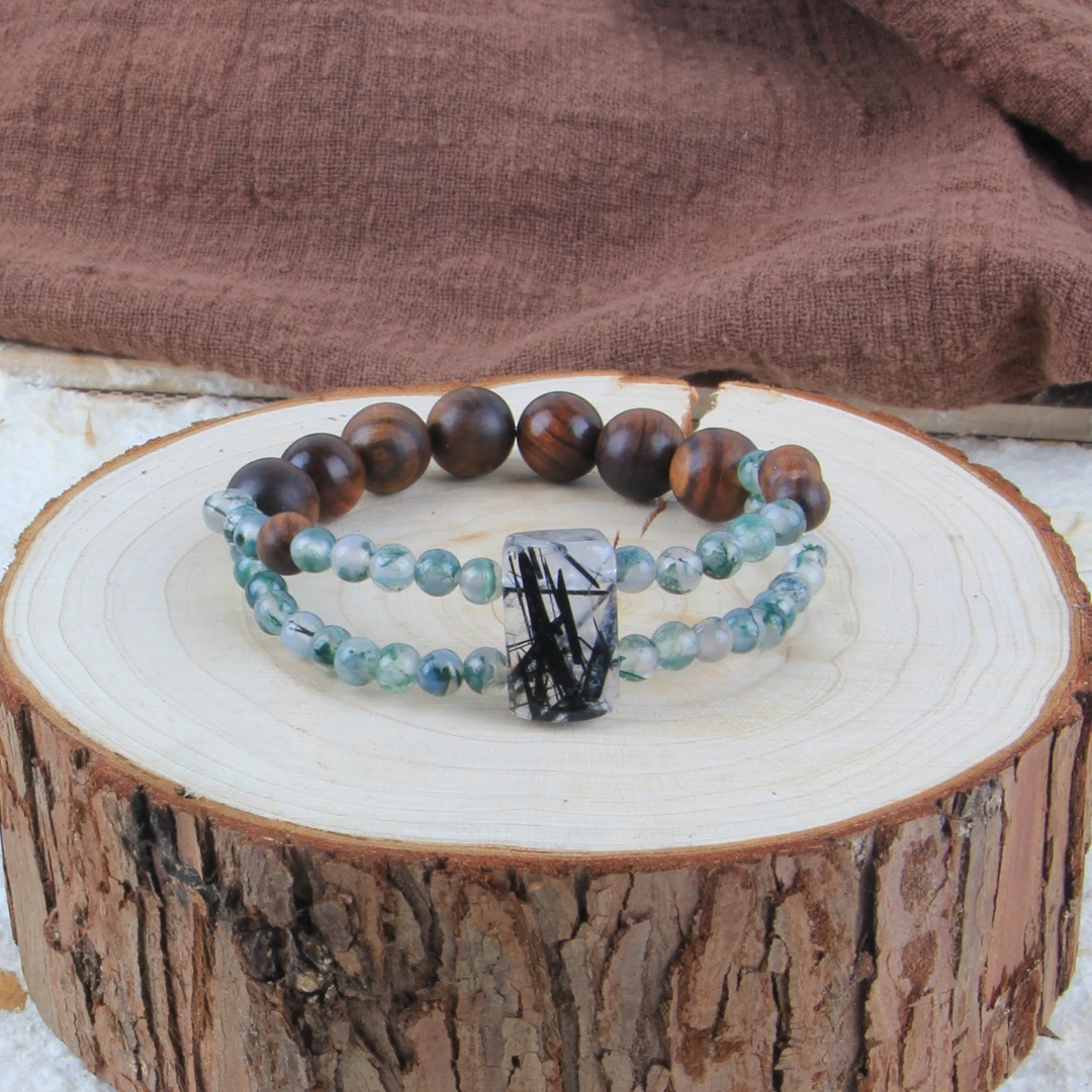 《玄山墨竹》晶石记饰品DIY手工串珠散珠半成品