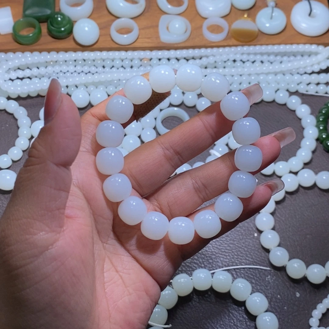 未镶嵌手链和田玉（糖玉）网**限