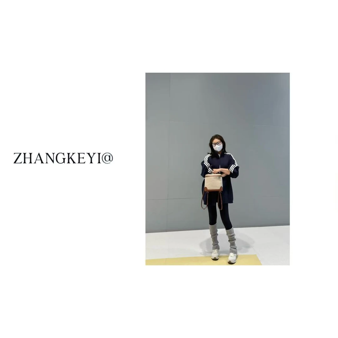 【张可以】减龄宽松条纹休闲外套