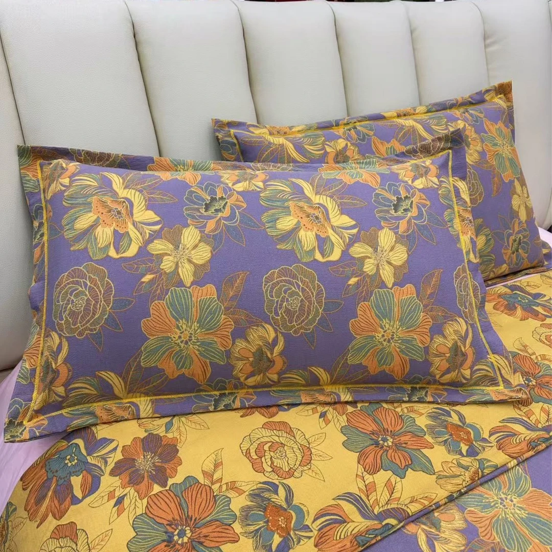 双层纱枕套--金彩花韵柔软舒适透气新款高级感亲肤夏季用枕套