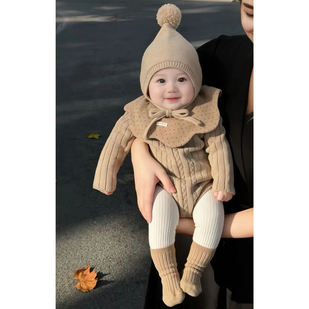 2025新款婴儿外出服秋冬宝宝针织包屁衣韩版洋气婴幼儿毛衣三角爬