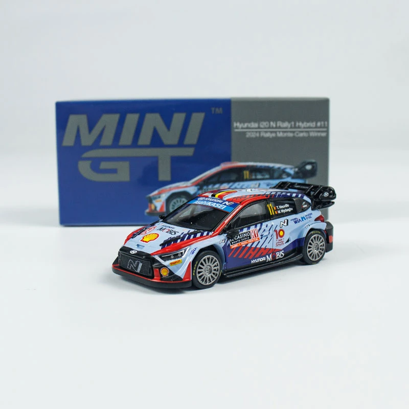 MINIGT车模 1:64合金 871号 Hyundai i20 N 拉力赛 冠军 汽车模型