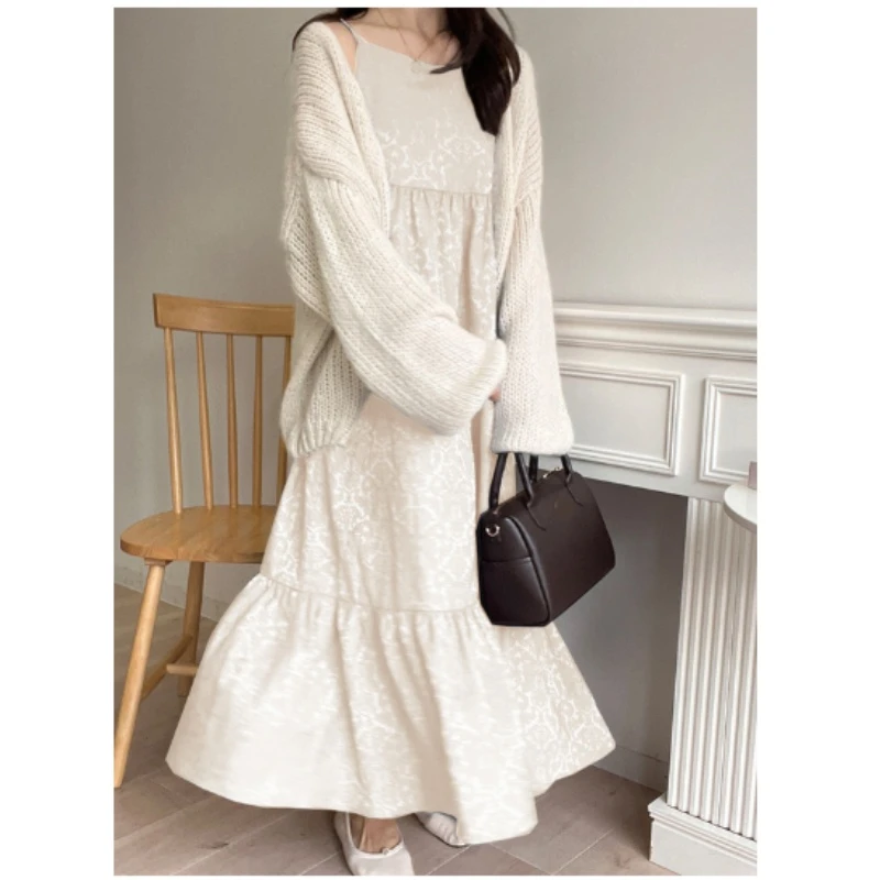 【六哥家】 夏季新款 G 时尚优雅气质显瘦荷叶边连衣裙法式中长款女