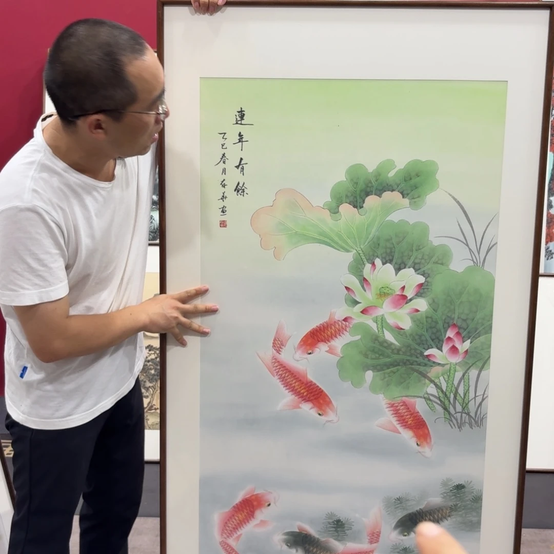 国画手绘作品带框包邮160成80