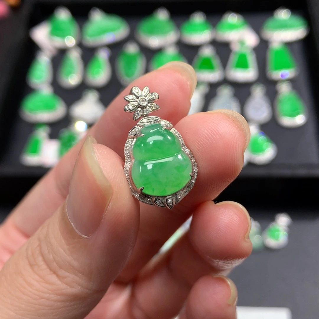 吊坠(不含链)18K金镶嵌翡翠用****0