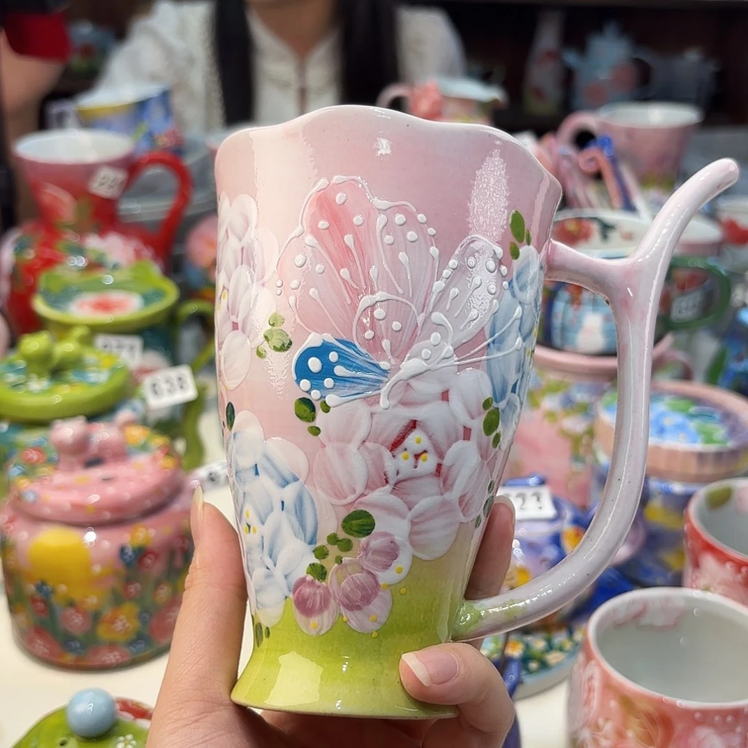 瓷片景德镇手绘高温釉下彩陶瓷茶具