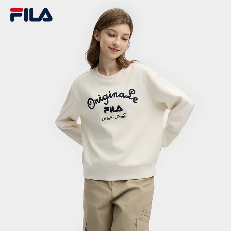 FILA/斐乐女装【新年款红色】时尚休闲运动宽松套头卫衣F11W519214F