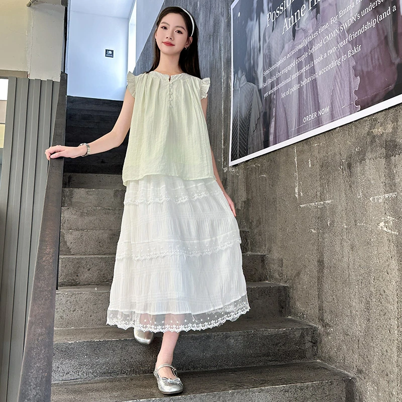 女大童洋气套装夏装2025新款青少年女装半身裙12女童15岁初中学生