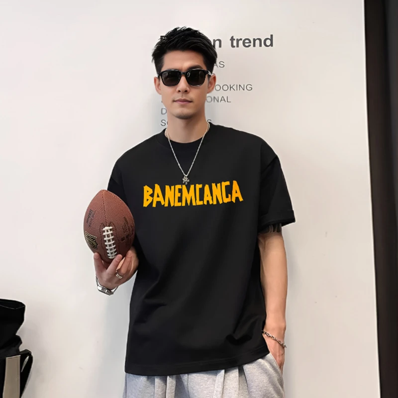 潮流半袖打底衫印花短袖时尚夏季圆领冰感印花短袖T恤休闲上衣