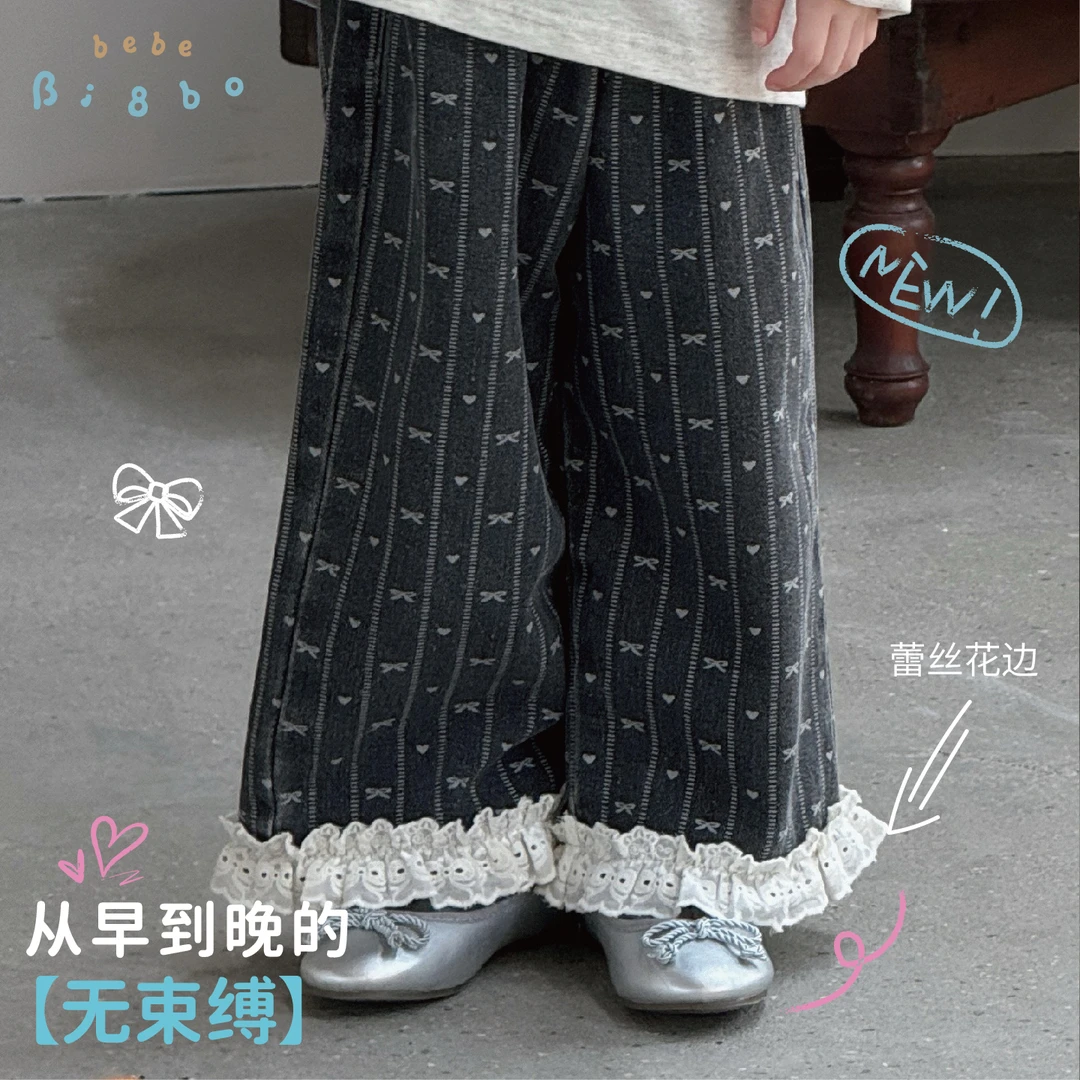 【可儿专场】2025秋季新款女童百搭蝴蝶结牛仔裤 31650