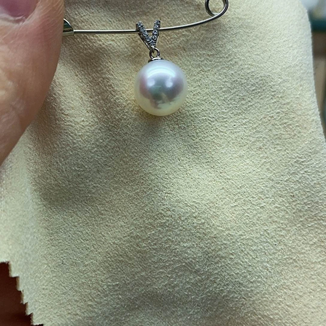 吊坠(不含链)18K金镶嵌海水珍珠9-10