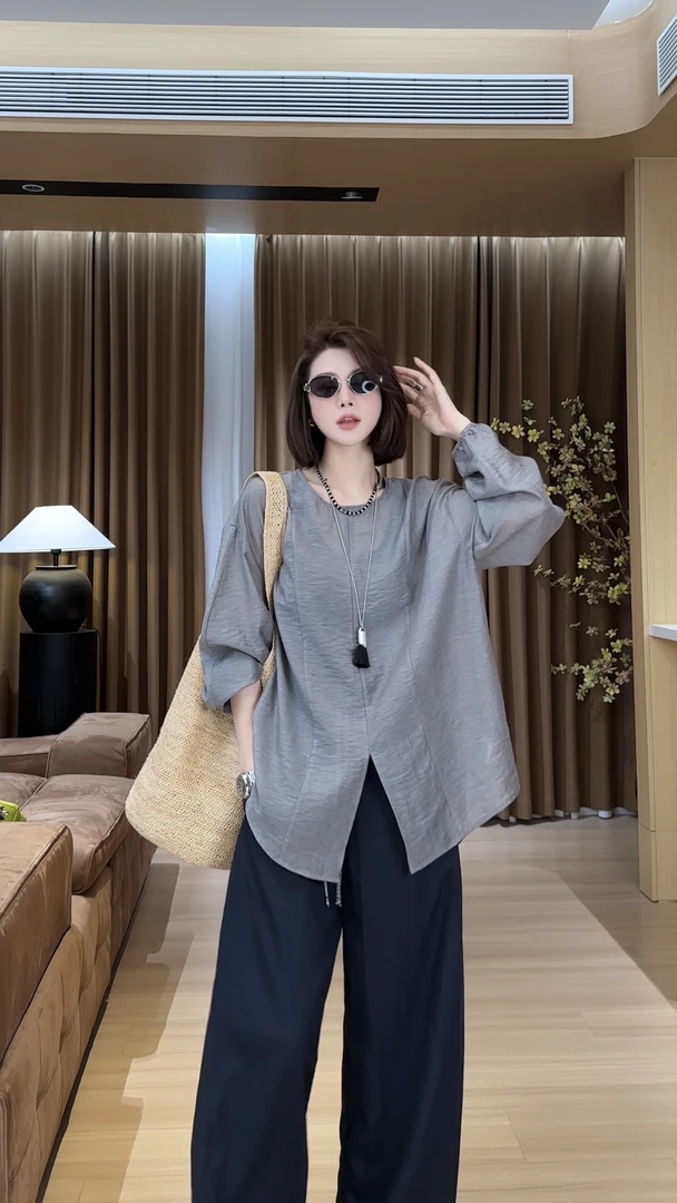 YYOUHAN 2025夏季立体剪裁后背半拉链百搭弹力袖T恤 2505C2600