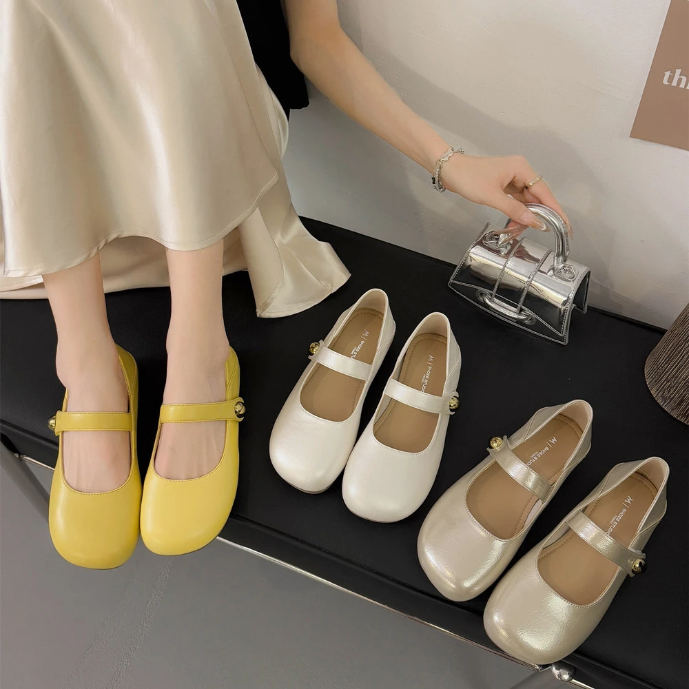 【芙俪兰】韩版极简风百搭浅口平底玛丽珍鞋软底舒适小单鞋女鞋