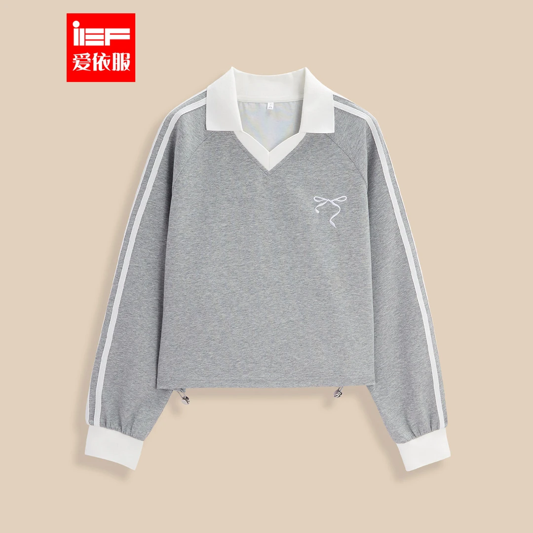 IEF/爱依服上衣2025春季新款韩版简约气质休闲运动风百搭卫衣